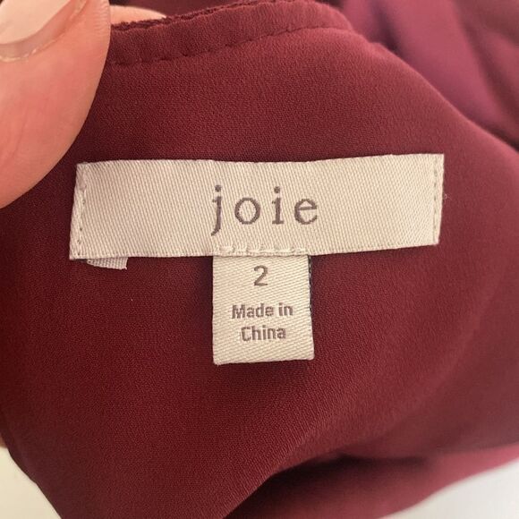 JOIE Mairead Maroon Wide-Leg Jumpsuit Size 2 - Picture 11 of 16